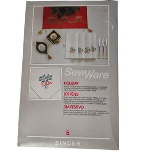 Singer‎ SewWare Holiday Embroidery Cartridge 5 Festive 1984 Vtg Model 6268 USA